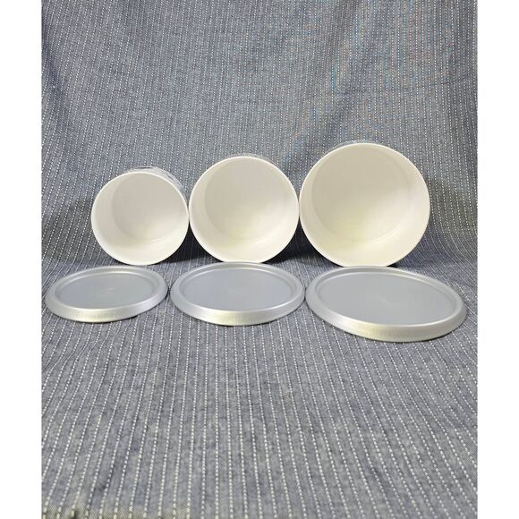 Set of 3 Tupperware Peanuts in the Snow Holiday Canisters Nesting Snoopy 2019 - Picture 6 of 6